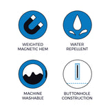 Water Repellent 70" x 72" Fabric Shower Curtain or Liner