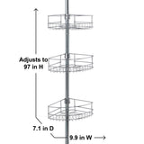 Tension Pole Shower Caddy, Chrome
