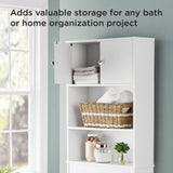 Bathroom Storage over the Toilet Space Saver with Three Fixed Shelves, White