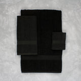 Basic Bath Collection - 6 Piece Towel Set, Black (2 Bath, 2 Hand & 2 Wash)