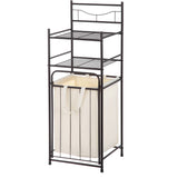 2-Shelf Bathroom Storage Tower with Hamper, Oil Rubbed Bronze
