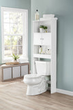 Bathroom Storage over the Toilet Space Saver with Three Fixed Shelves, White