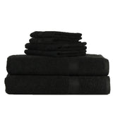 Basic Bath Collection - 6 Piece Towel Set, Black (2 Bath, 2 Hand & 2 Wash)