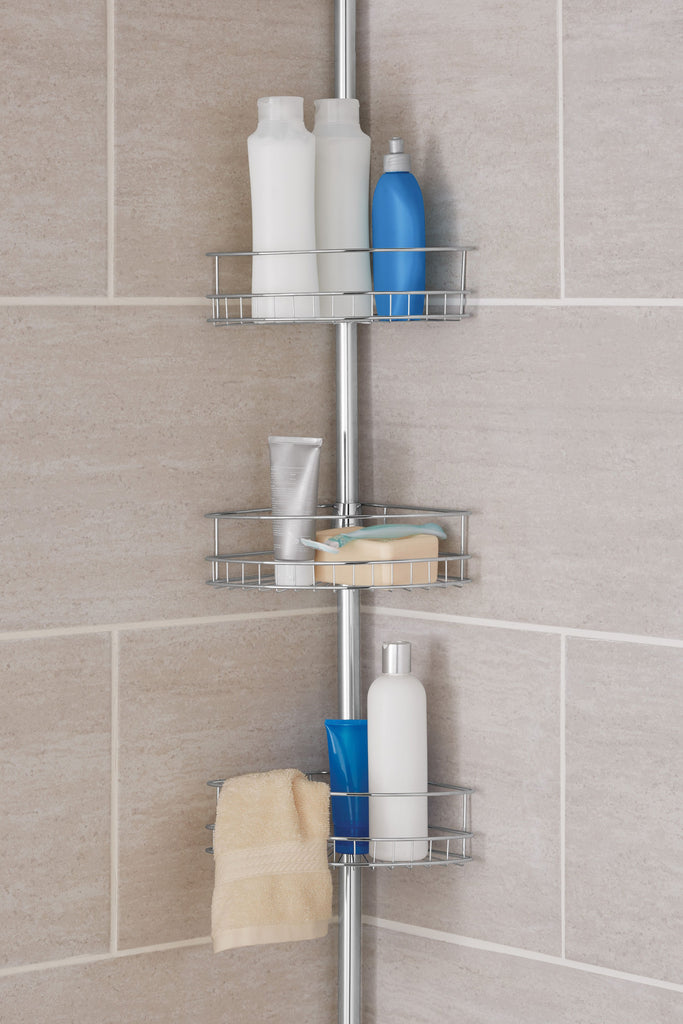 Tension Pole Shower Caddy, Chrome