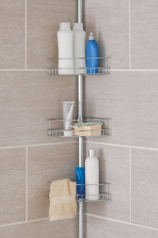 Tension Pole Shower Caddy, Chrome